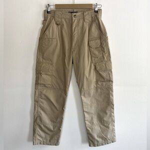 5.11 Tactical Women’s Cargo Hiking Pants Size 28X25 Tan Workwear Elastic Waist